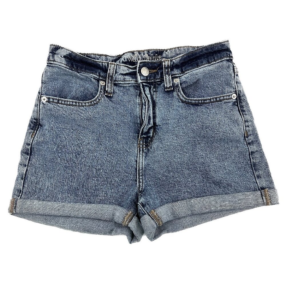 Wild Fable High Rise Cuffed Women's size 4 Medium Wash Blue Denim Jean Shorts